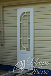 Белая дверь Эвита под стекло с овальной решеткой
