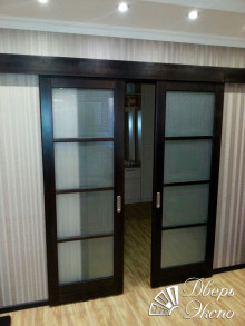 Раздвижная двустворчатая дверь в японском стиле, для зала